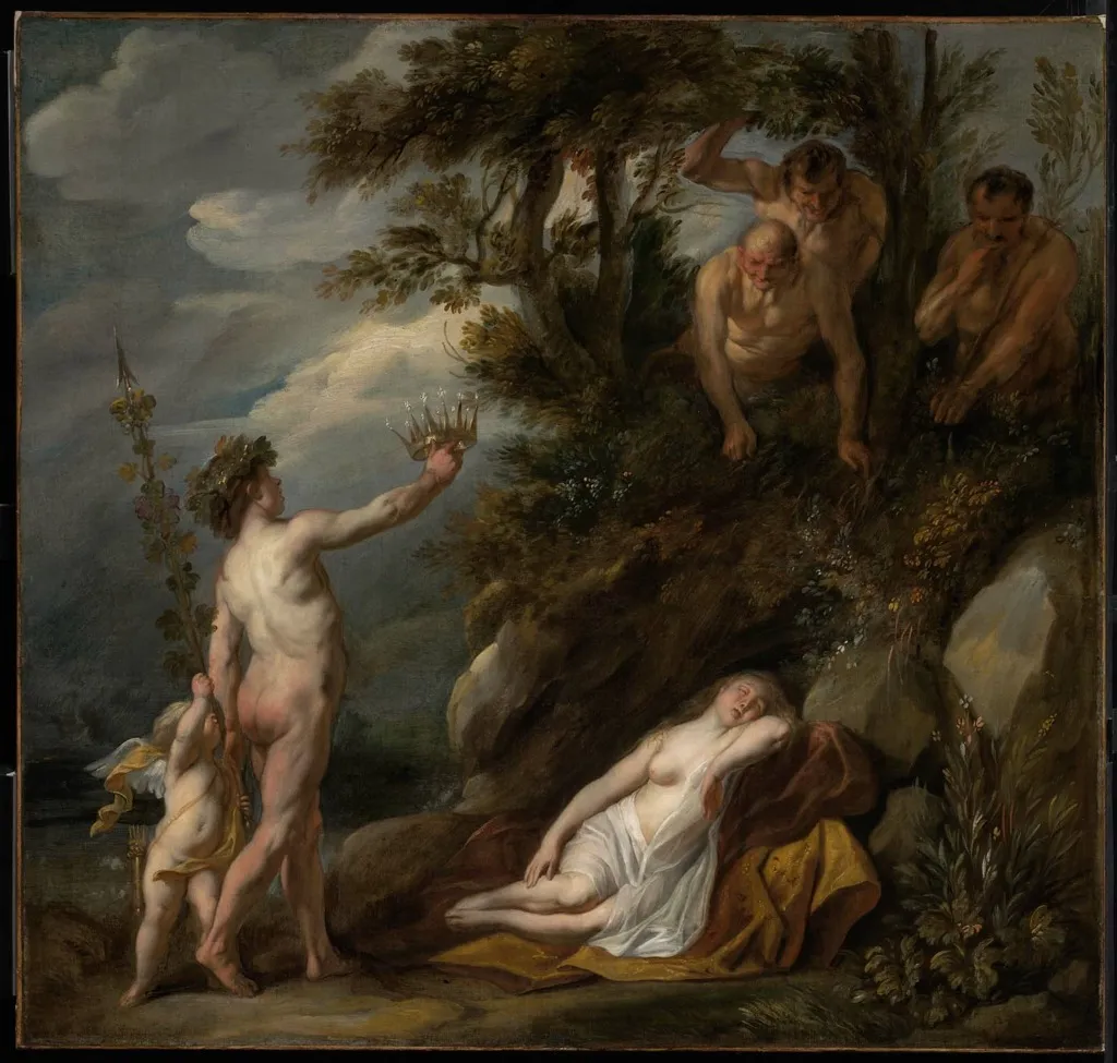 Bacchus Discovering Ariadne, by Jacob Jordaens, oil, 1647