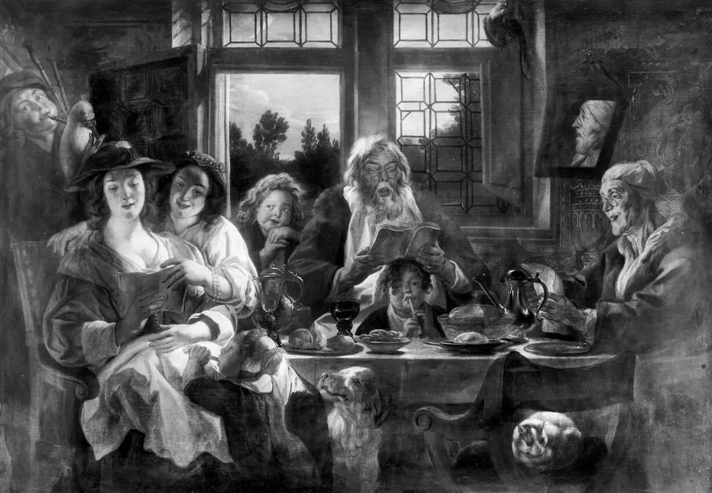 Funny company, by Jacob Jordaens