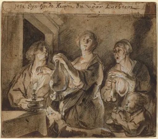 "It is good candles which light the way", by Jacob Jordaens