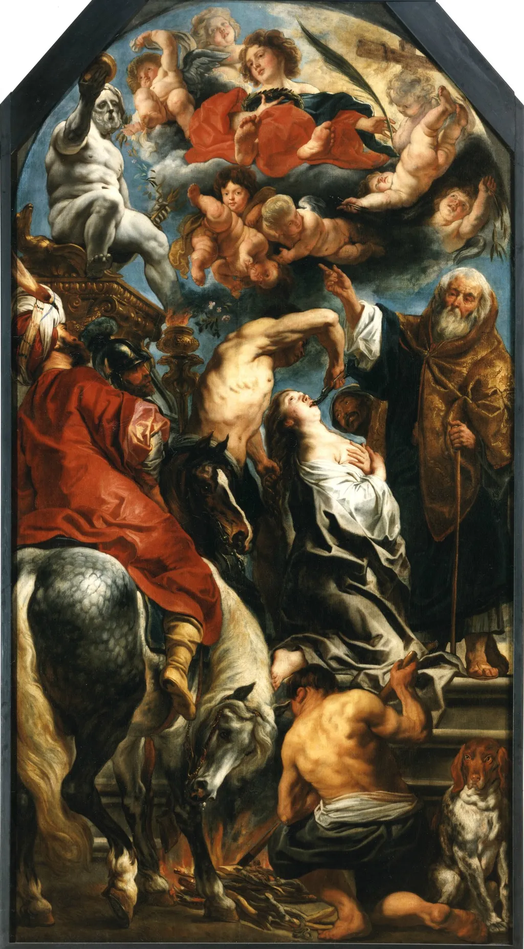 Martyrdom of St. Apollonia, by Jacob Jordaens, oil, 1628