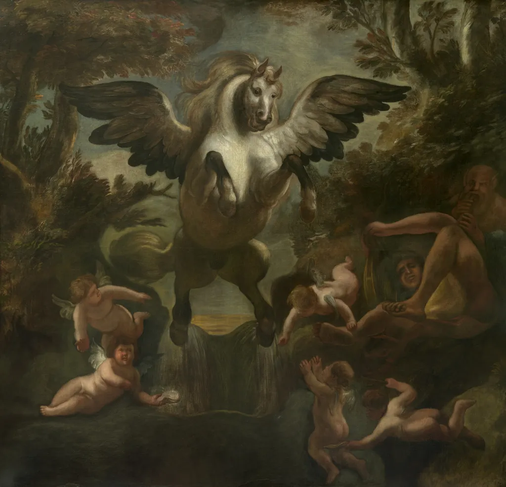 Pegasus, by Jacob Jordaens, oil, 1660