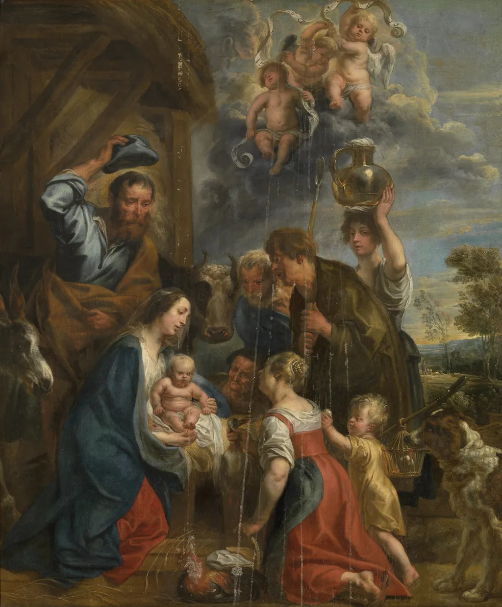 The Adoration of the Shepherds, by Jacob Jordaens, oil, 1653