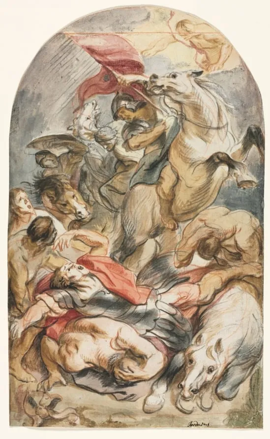 The Conversion of Saul with Horseman and Banner, by Jacob Jordaens, 1646