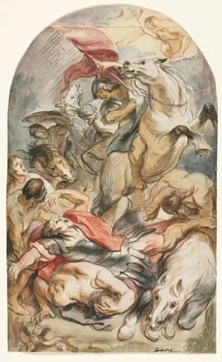 The Conversion of Saul with Horseman and Banner, by Jacob Jordaens