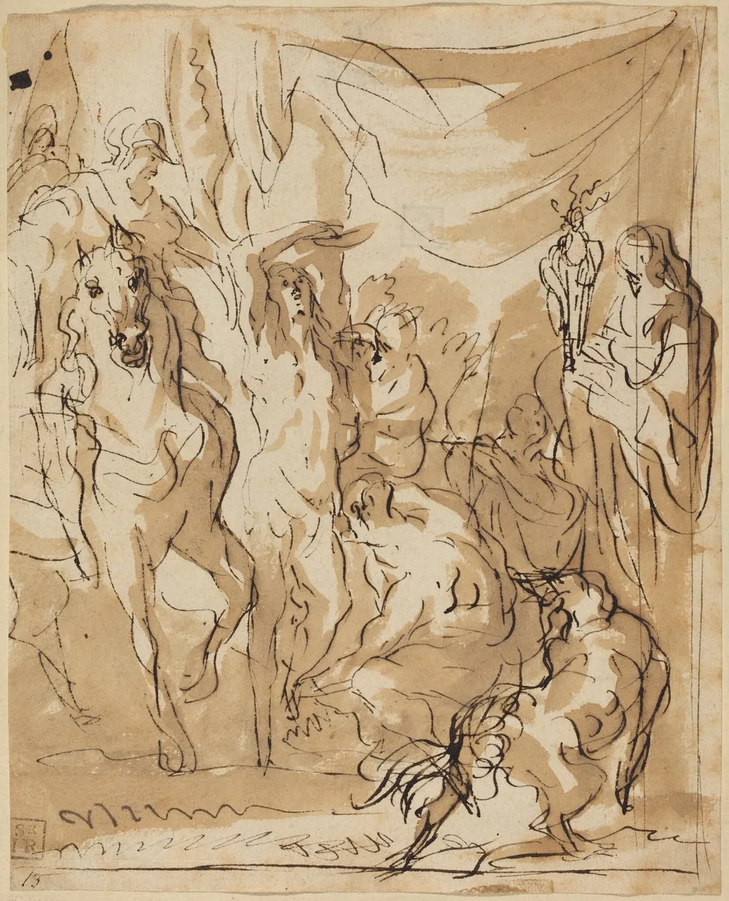 The Martyrdom of Saint Sebastian, by Jacob Jordaens, ink, 1620