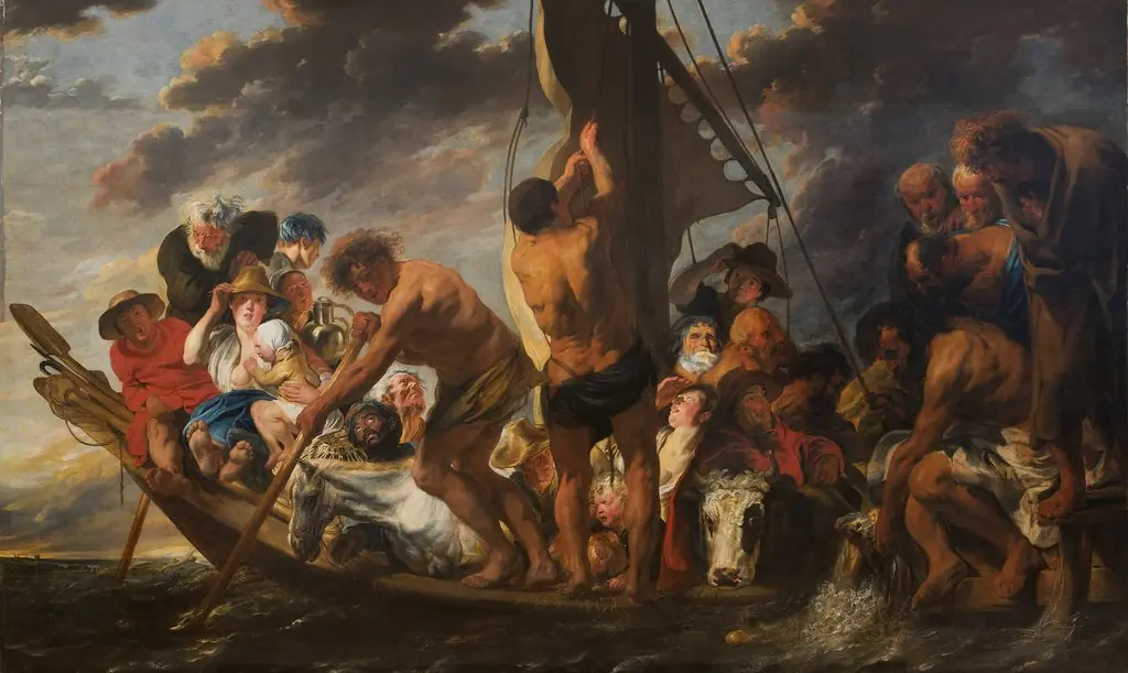 The Tribute Money. Peter Finding the Silver Coin in the Mouth of the Fish. Also called "The Ferry Boat to Antwerp", by Jacob Jordaens