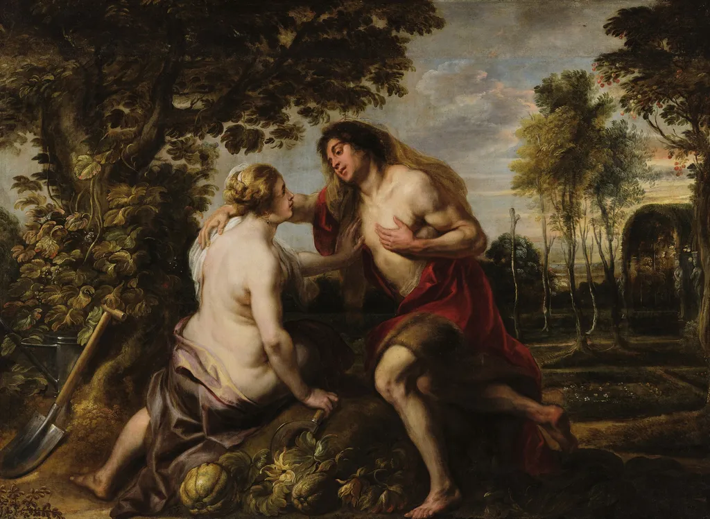 Vertumnus and Pomona, by Jacob Jordaens, oil, 1638