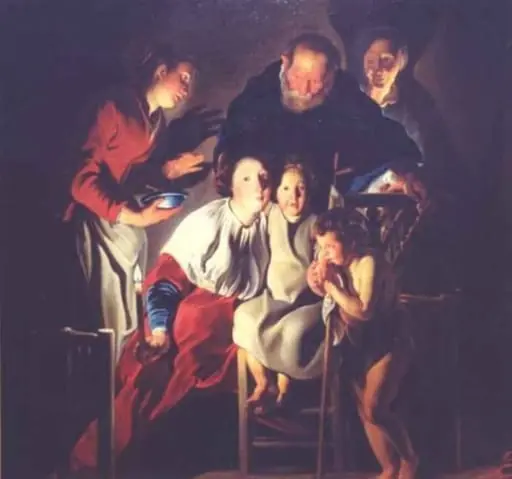 Sfânta Familie cu Sfânta Elisabeta și Sfântul Ioan copil, by Jacob Jordanes