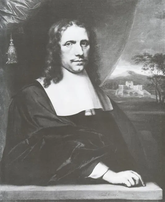 Portrait of a Man, with his estate, by Jacob Levecq, oil, 1665