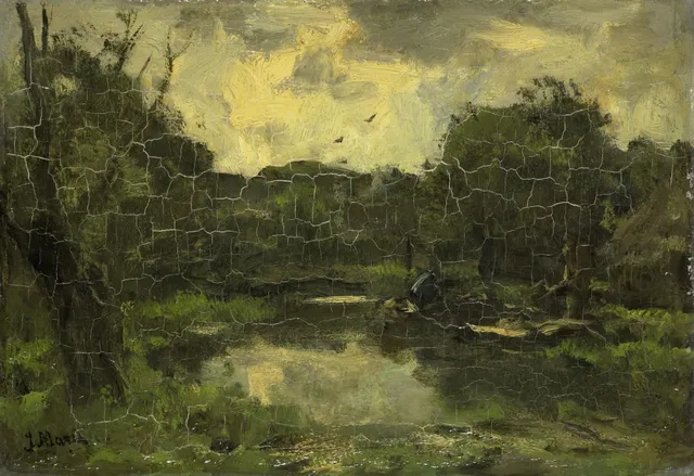 Landschap met schuit