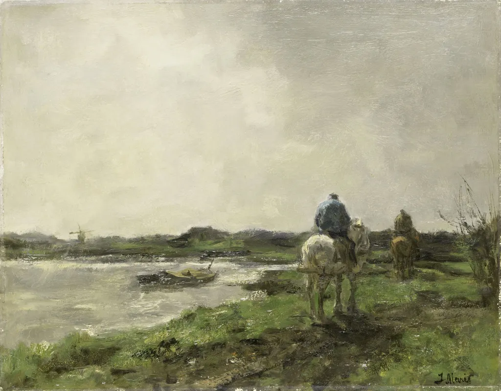 Towpath, by Jacob Maris, oil, 1898