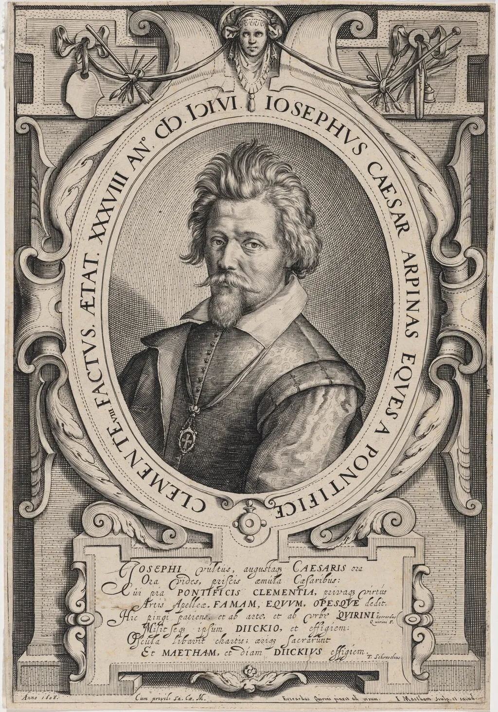 Cesare d'Arpino, by Jacob Matham, ink, 1606