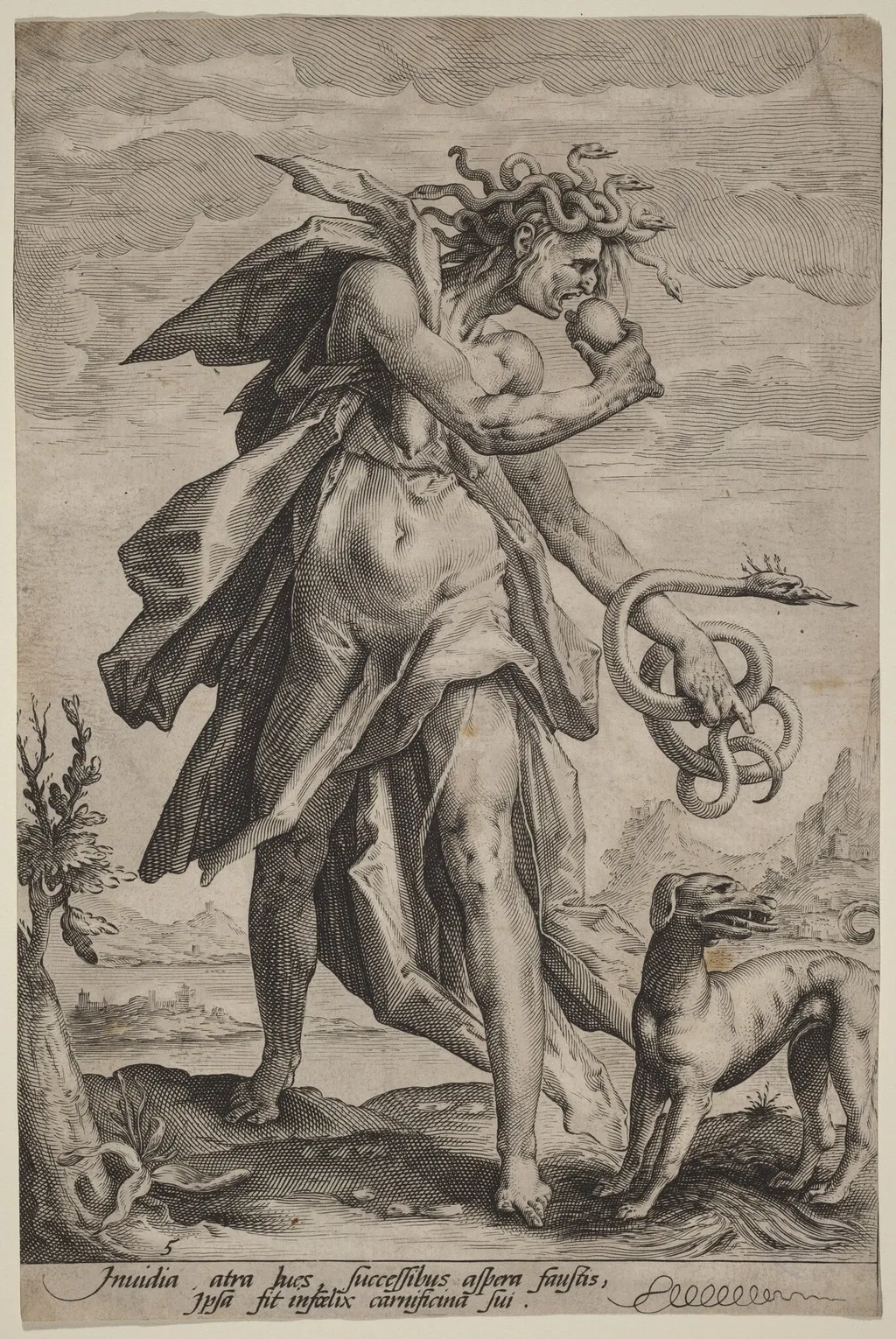 Envy, by Jacob Matham, ink, 1587
