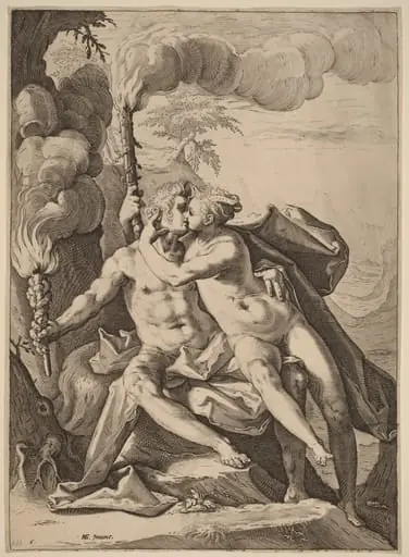 Eros and Anteros, by Jacob Matham