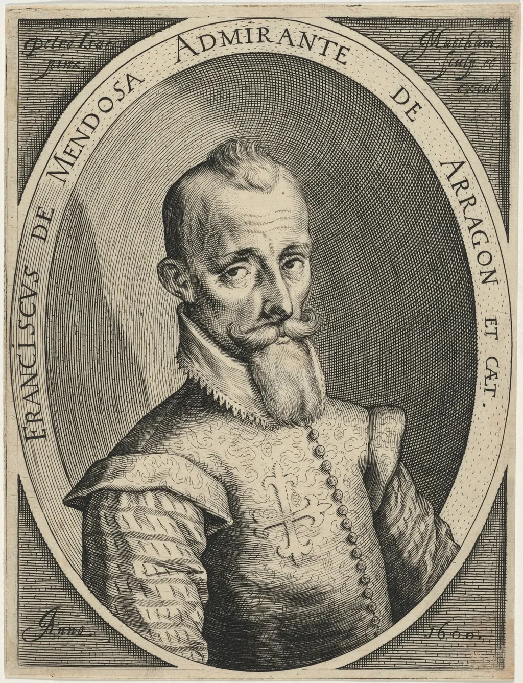 Franciscus de Mendosa, by Jacob Matham, ink, 1600