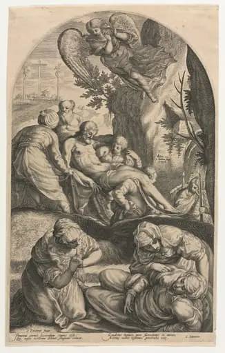 The Disciples of Christ Carrying His Body to the Tomb, by Jacob Matham