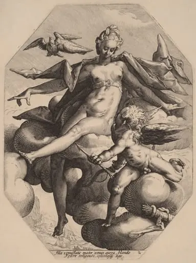 Venus and Cupid, by Jacob Matham