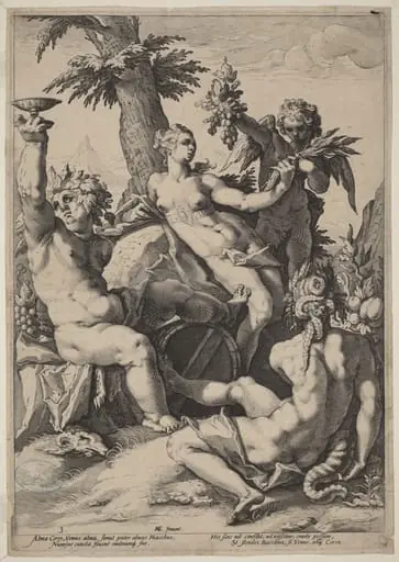 Without Ceres and Bacchus, Venus Would Freeze, by Jacob Matham