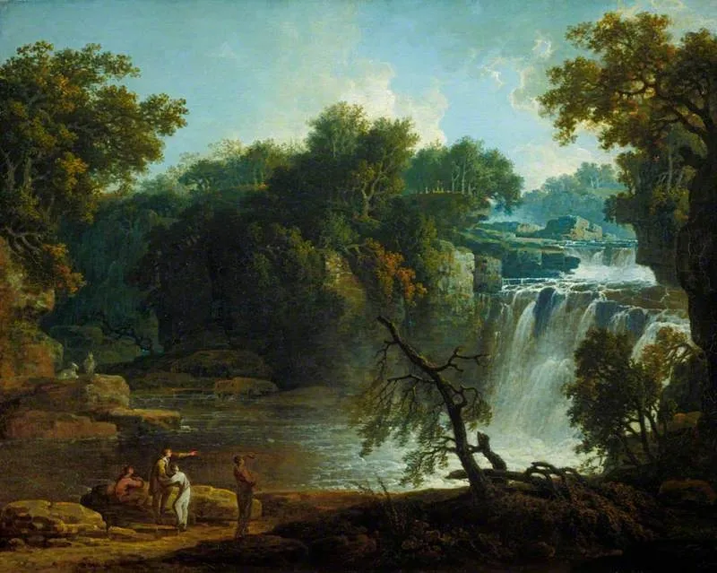 The Falls of Clyde (Corra Linn), by Jacob More, oil, 1771