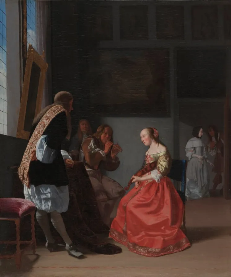 A Musical Company, by Jacob Ochtervelt, unspecified, 1668