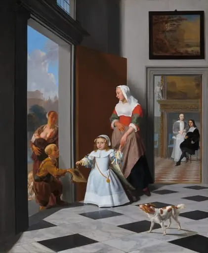 A Nurse and a Child in an Elegant Foyer, by Jacob Ochtervelt