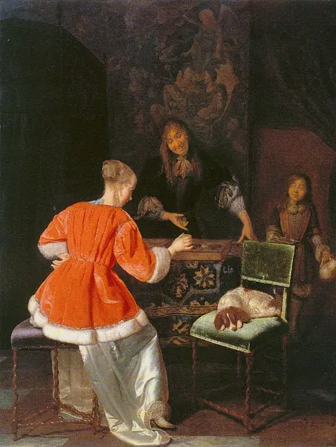 The Backgammon Players, by Jacob Ochtervelt, 1668