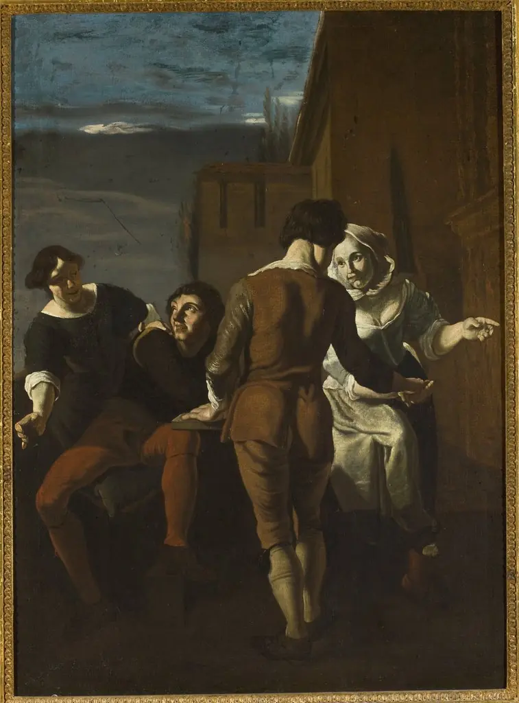 Two Couples in front of a Building, by Jacob Ochtervelt