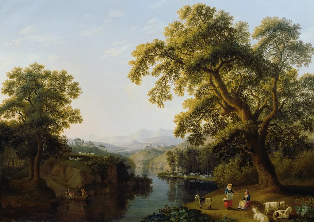 Flusstal von Isernia bei Neapel, by Jacob Philipp Hackert, oil, 1796