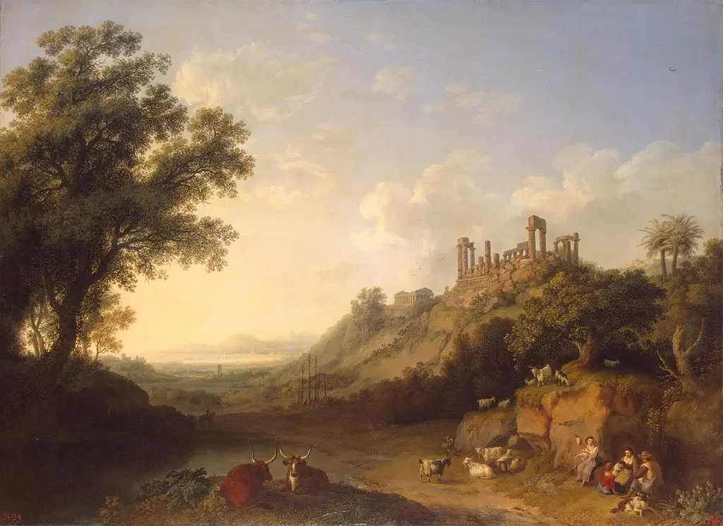 Temple Ruins in Sicily, by Jacob Philipp Hackert