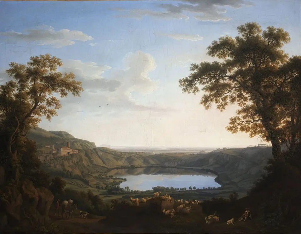 The Lake of Nemi, by Jacob Philipp Hackert