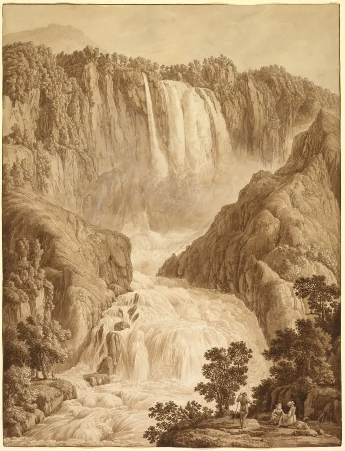 The Waterfall of Marmore at Terni, by Jacob Philipp Hackert, 1777