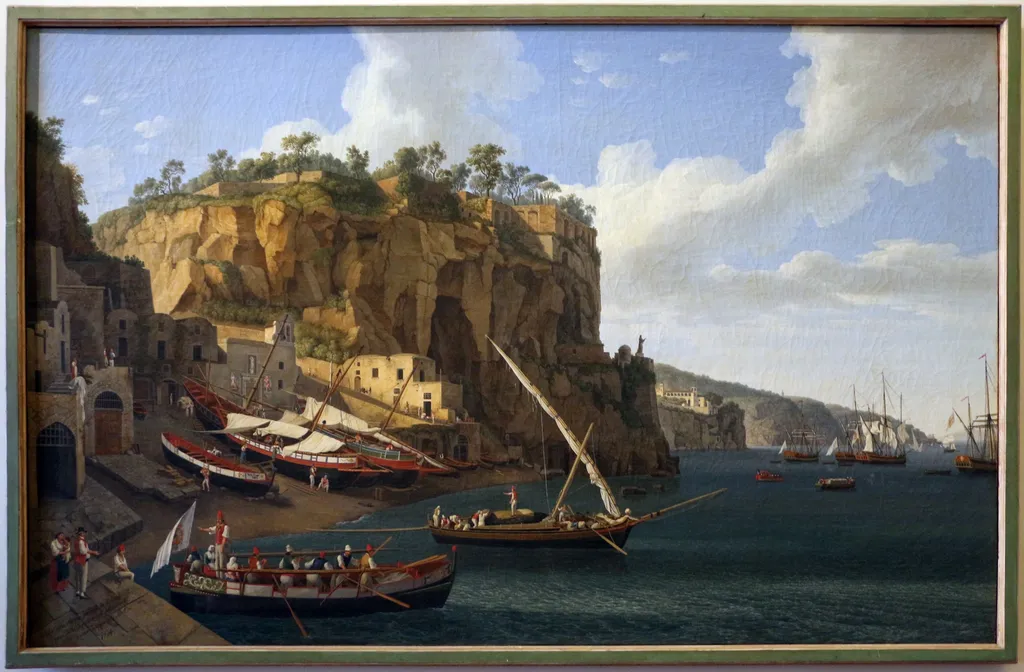 View of the Small Marina of Sorrento, by Jacob Philipp Hackert, oil, 1798