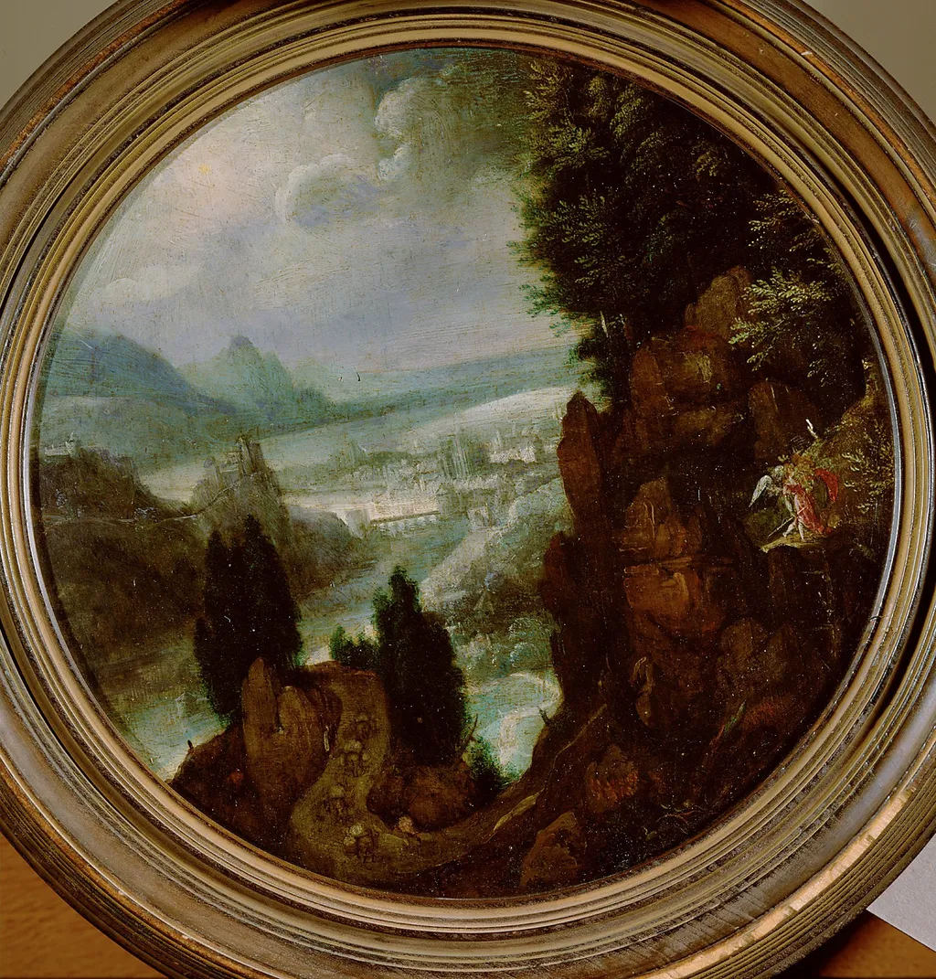 Landschaft mit Tobias und dem Erzengel Raphael auf Wanderschaft, by Jacob Savery, unspecified, 1596