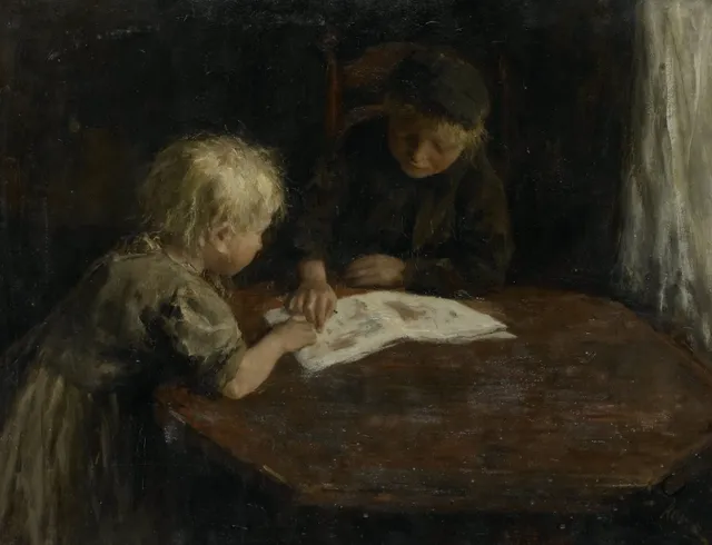 Children with a Picture-book — Jacob Simon Hendrik Kever