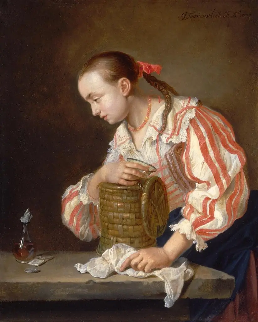 Junge Frau mit Korb, by Jacob Toorenvliet