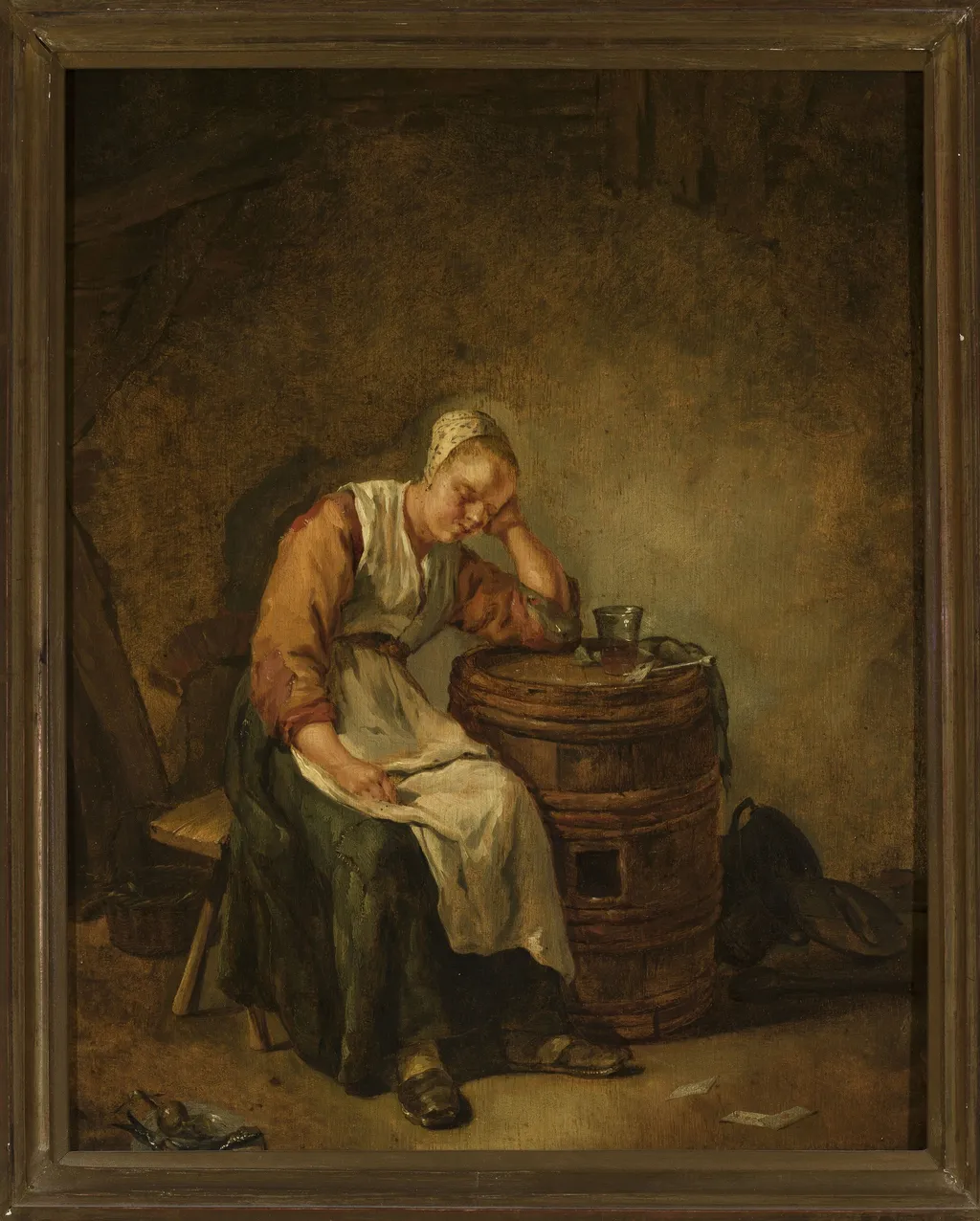 Sleeping woman, by Jacob Toorenvliet, oil, 1689