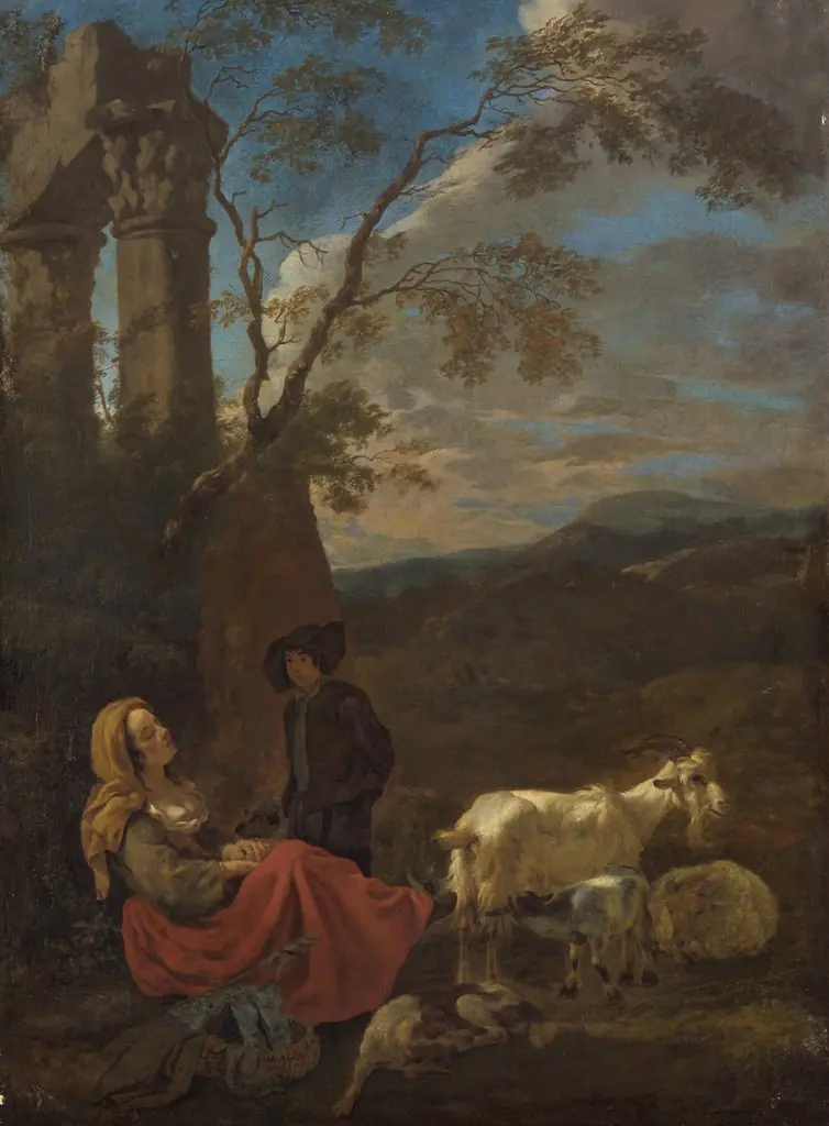 Italienische Landschaft mit Hirtenszene, by Jacob van der Does