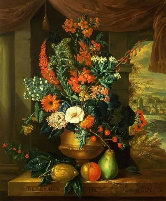 Twelve Months of Flowers: December, by Jacob van Huysum