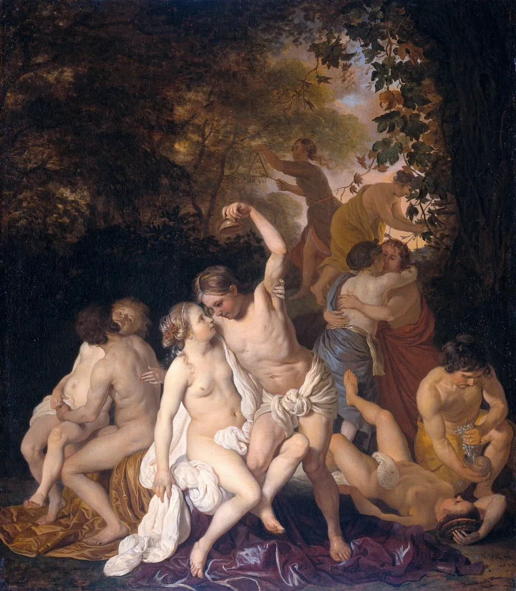 Bacchic scene, by Jacob van Loo, oil, 1653