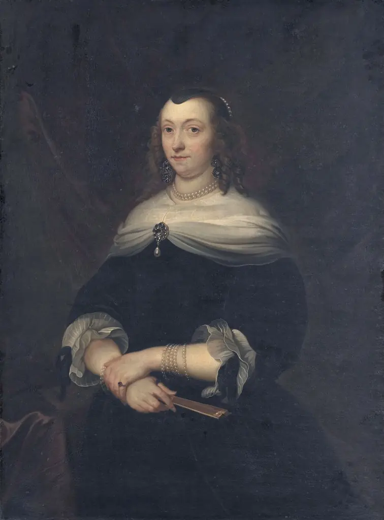 Portrait of a woman, thought to be Lucretia Boudaen, by Jacob van Loo