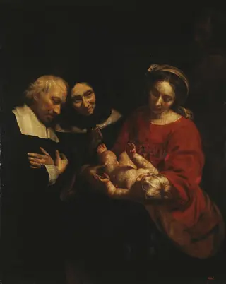 Holy Family with Donors, by Jacob van Oost, 1665