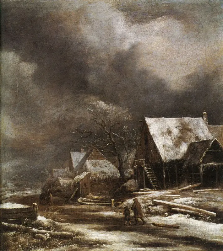 A Village in Winter, by Jacob van Ruisdael