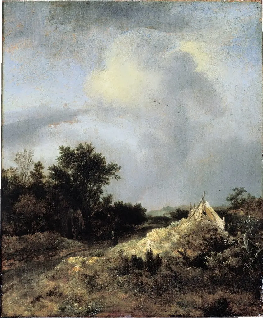 Dune Landscape with Fence, ca. 1647, by Jacob van Ruisdael