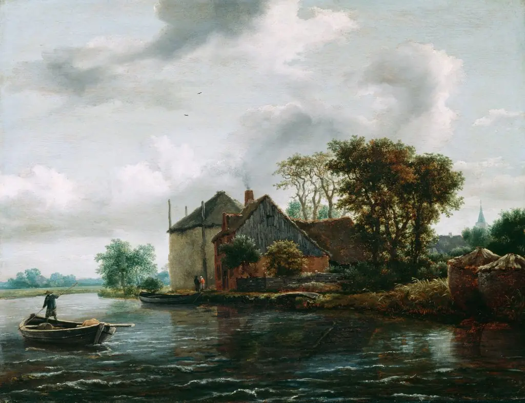 Farm and Hayrick on a River, by Jacob van Ruisdael