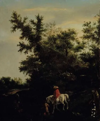 Kulkijoita metsätiellä, by Jacob van Ruisdael