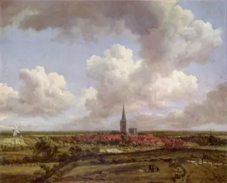 Landscape with view of Ootmarsum, by Jacob van Ruisdael, 1650