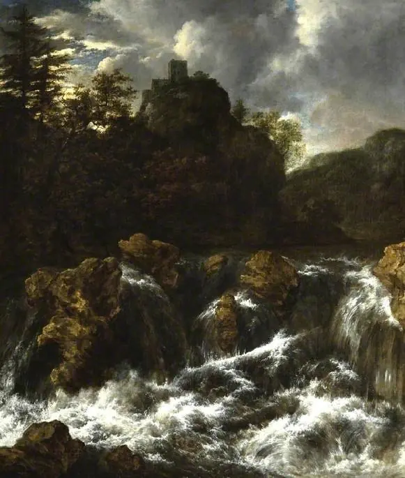 Landscape with waterfall