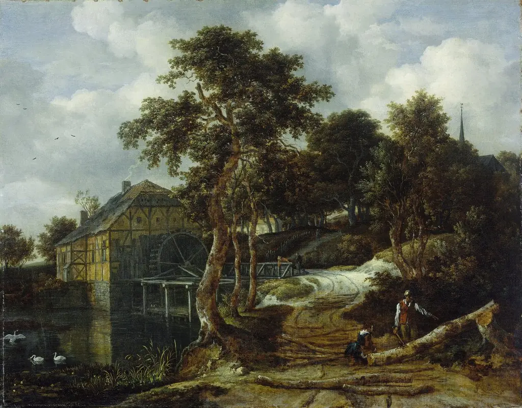 Landscape with watermill, by Jacob van Ruisdael