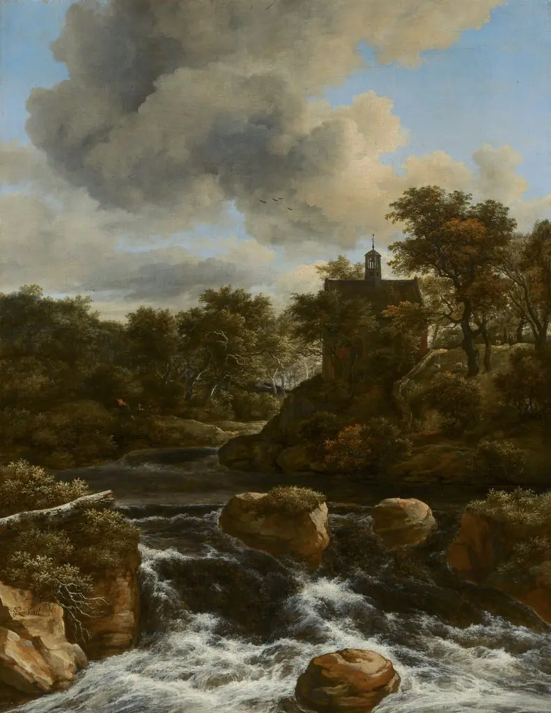 Mountain Landscape with Waterfall
