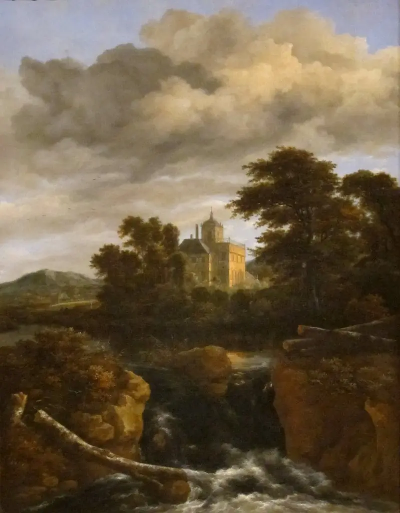 Rocky Landscape with Castle and Cascade